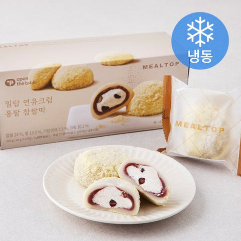 [Mealtop] Condensed milk and whole red bean glutinous rice cake • 연유크림 통팥 찹쌀떡 360g(=6's)