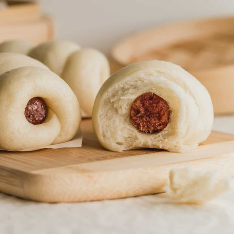 [YUNNAN DIMSUM] Handmade Steamed Chinese Sausage Buns • 수제 소세지빵 4Pcs